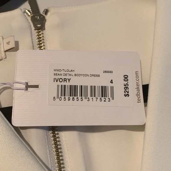 Ted Baker London Tilolah Seamed Bodycon Dress Color Ivory/ - Picture 12 of 13